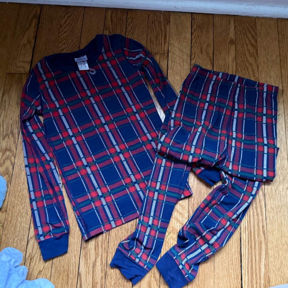 Hanna Andersson Kids Plaid Pajama Set - Size 6 / 7